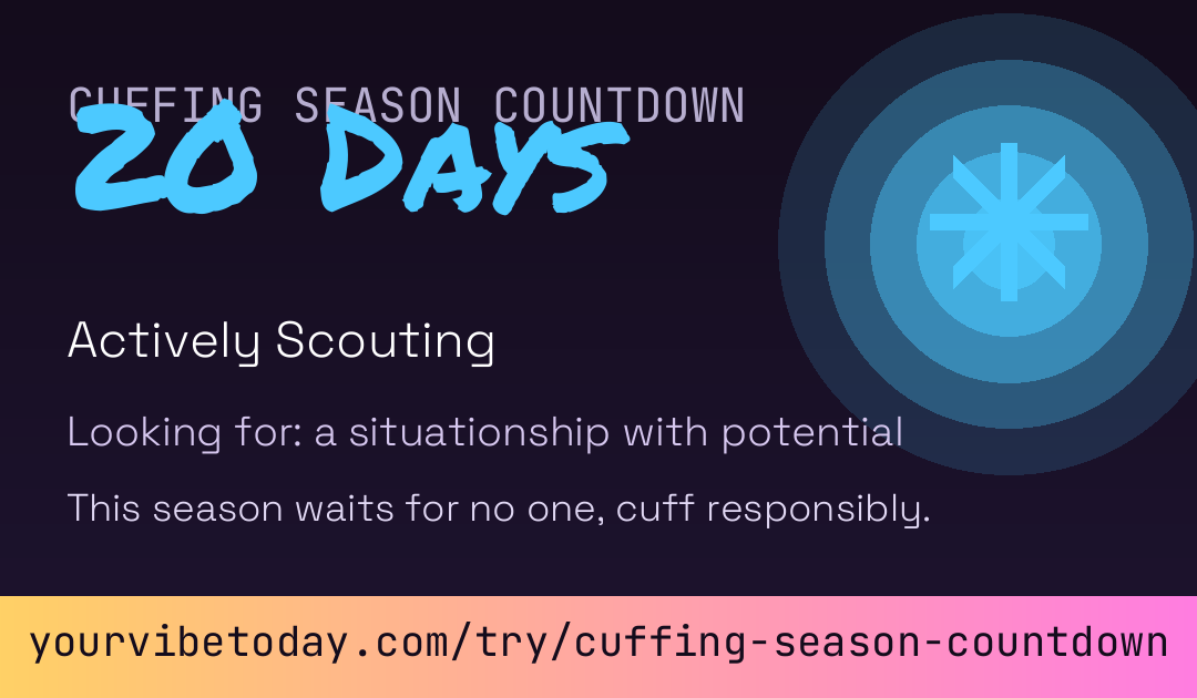 Cuffing Season Countdown card