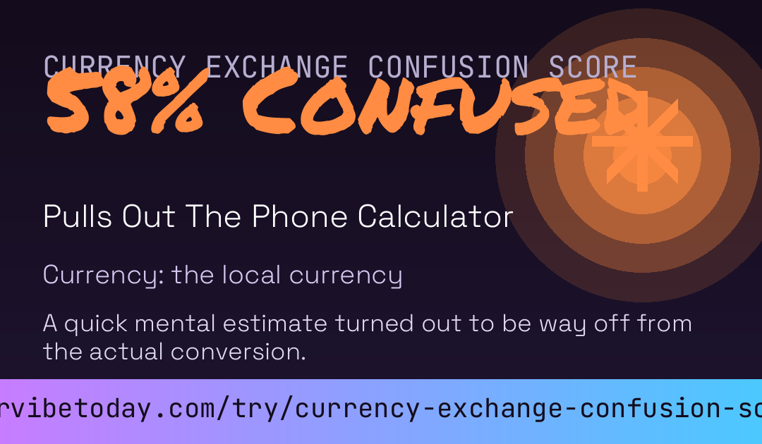 Currency Exchange Confusion Score card