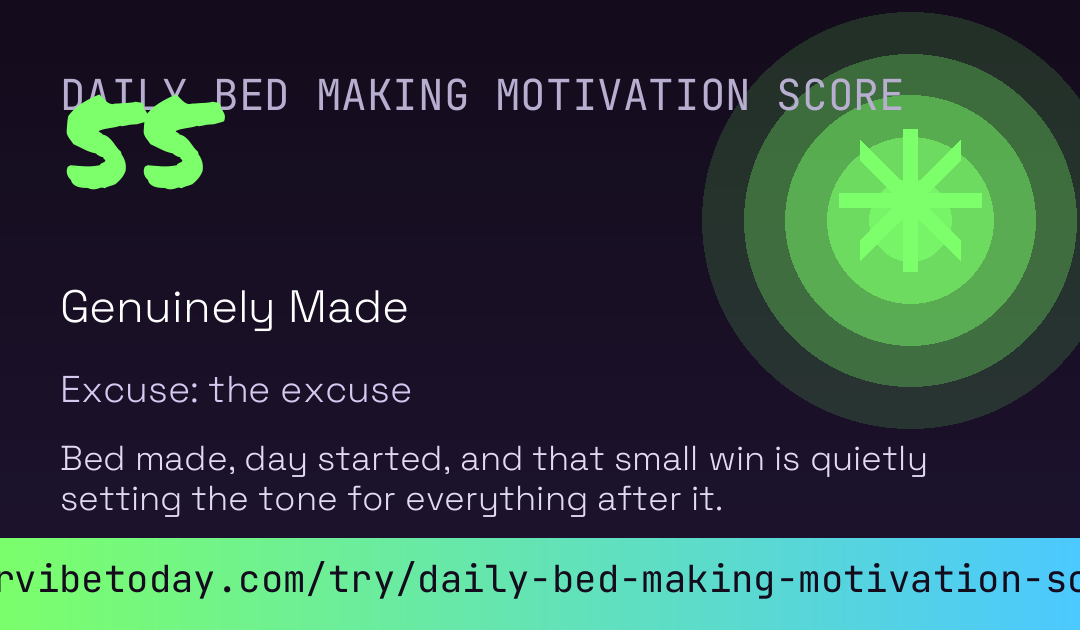 Daily Bed Making Motivation Score card preview