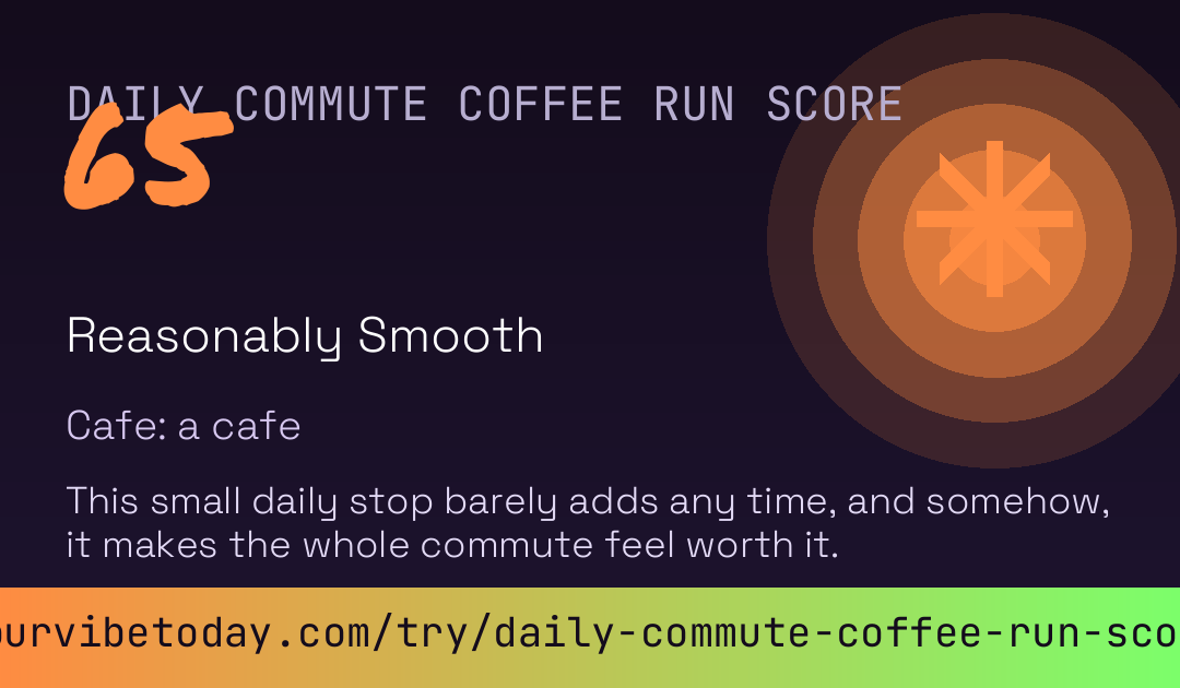 Daily Commute Coffee Run Score card preview