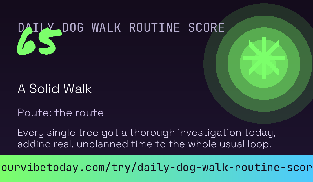 Daily Dog Walk Routine Score card