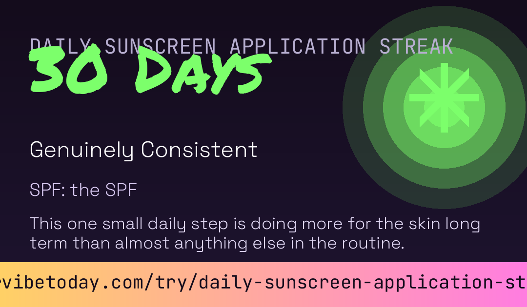 Daily Sunscreen Application Streak card