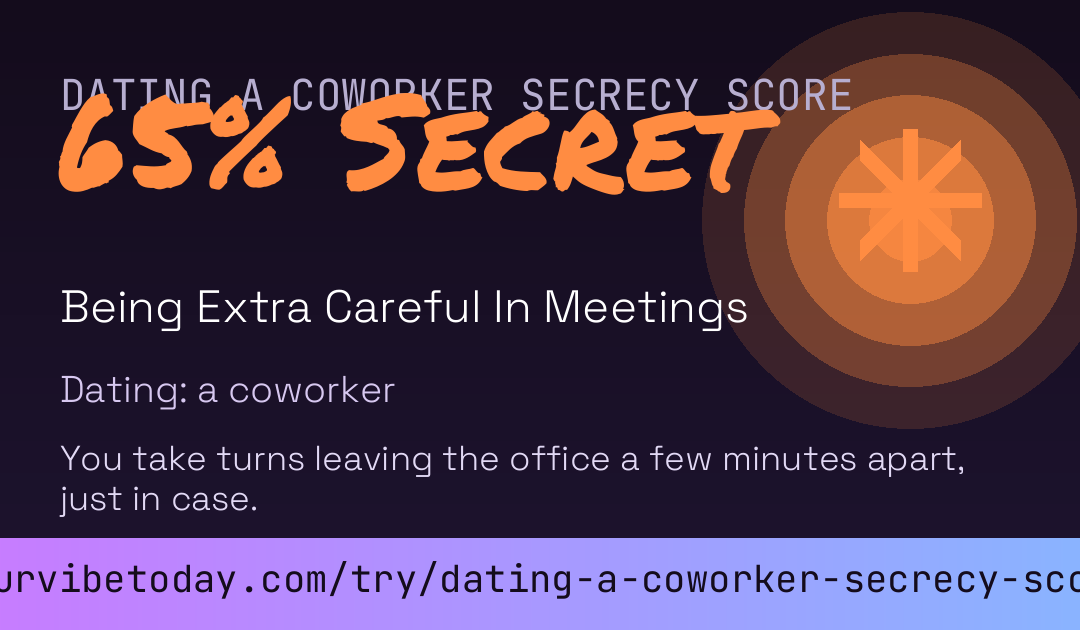 Dating A Coworker Secrecy Score card