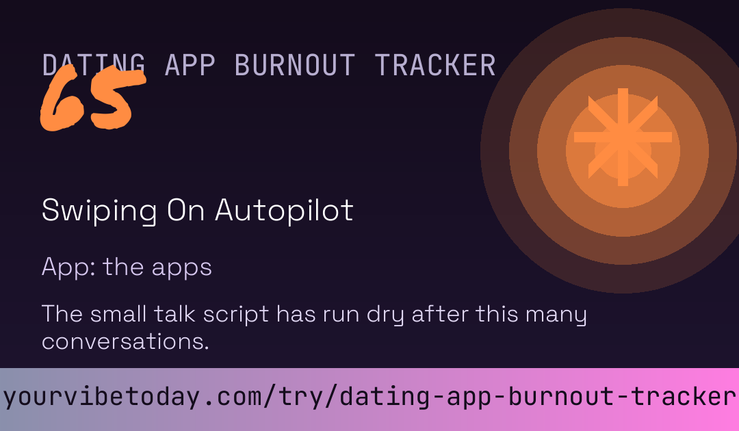 Dating App Burnout Tracker card