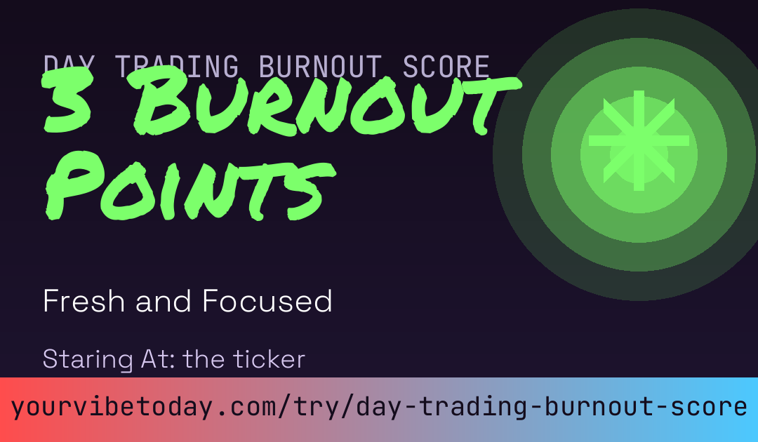 Day Trading Burnout Score card