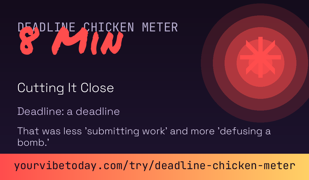 Deadline Chicken Meter card