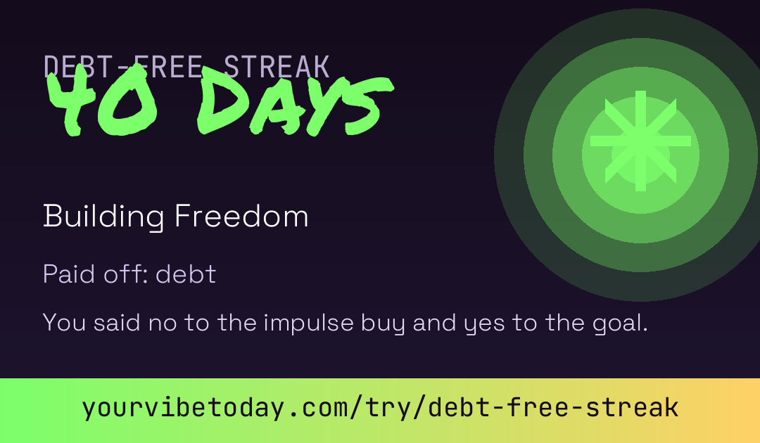Debt-Free Streak card preview