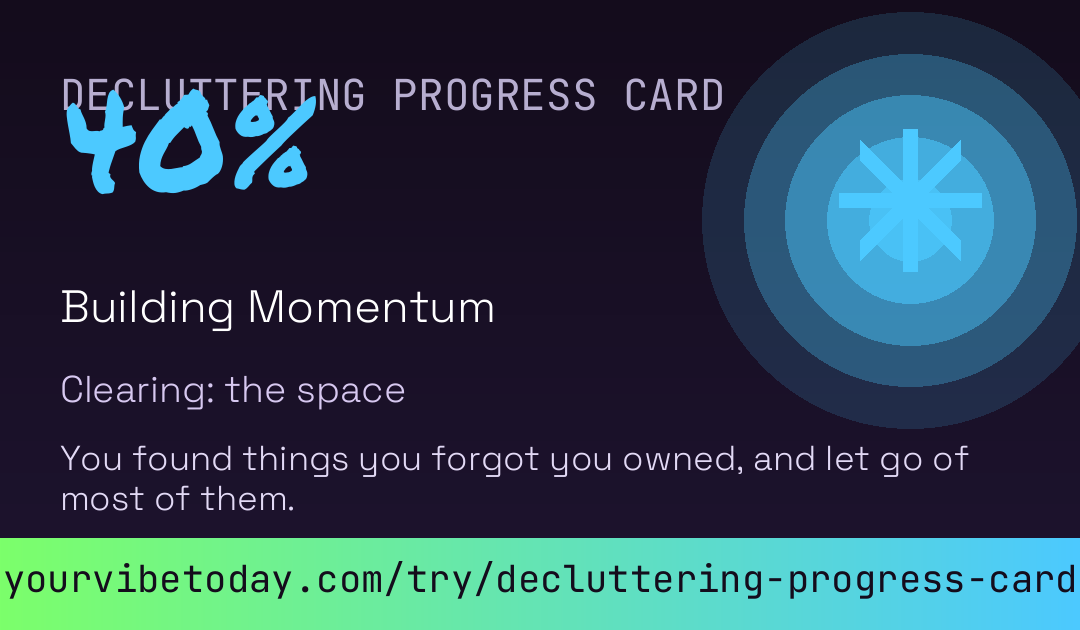 Decluttering Progress Card card preview
