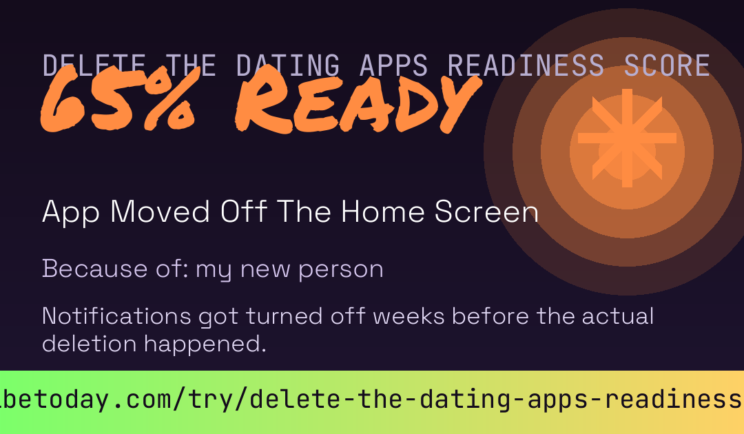 Delete The Dating Apps Readiness Score card preview