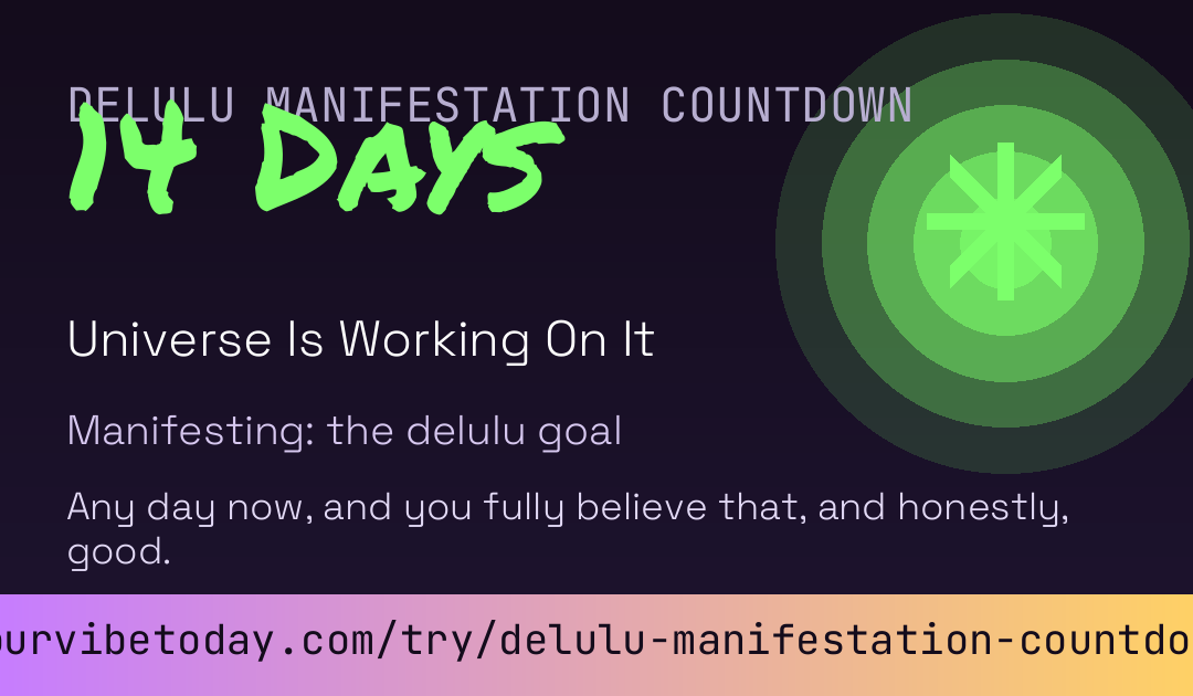 Delulu Manifestation Countdown card preview