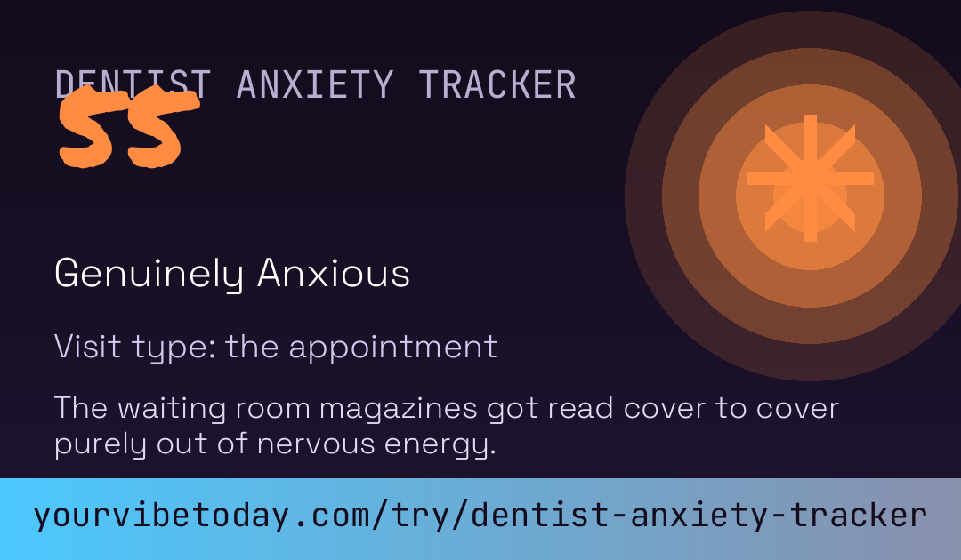 Dentist Anxiety Tracker card