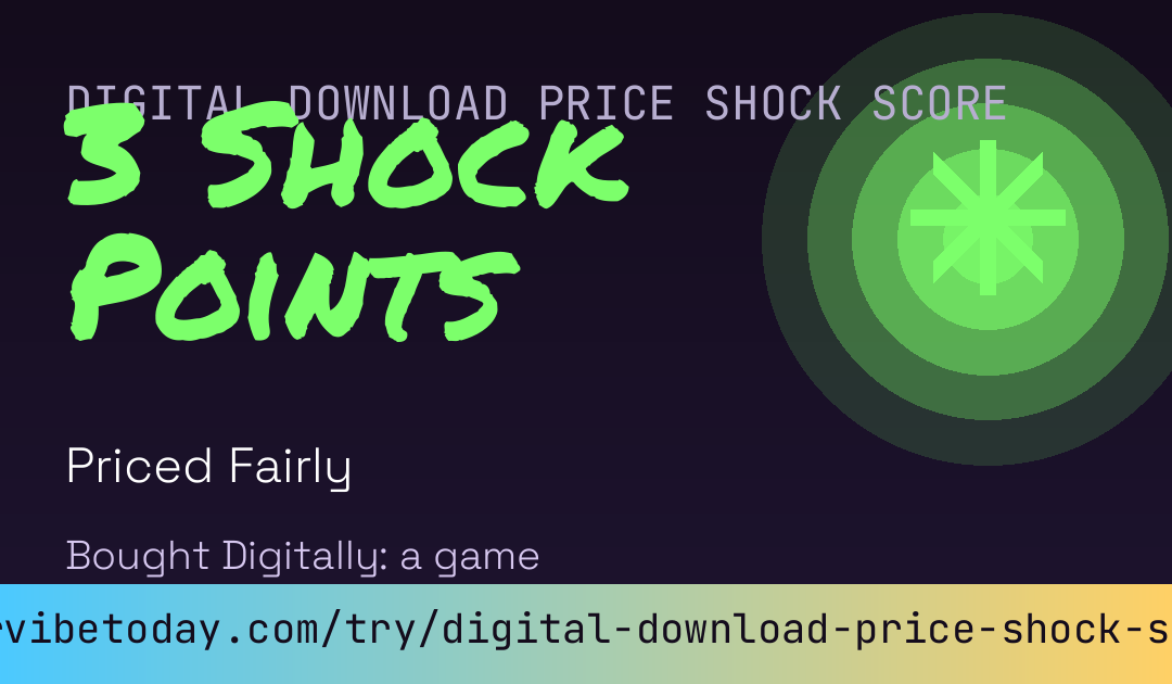 Digital Download Price Shock Score card