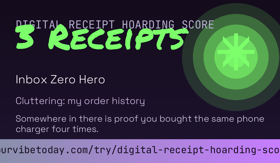 Digital Receipt Hoarding Score card preview