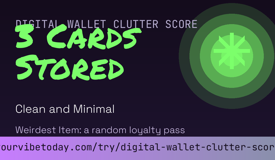 Digital Wallet Clutter Score card