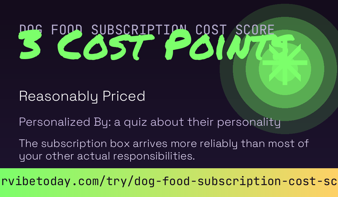 Dog Food Subscription Cost Score card preview