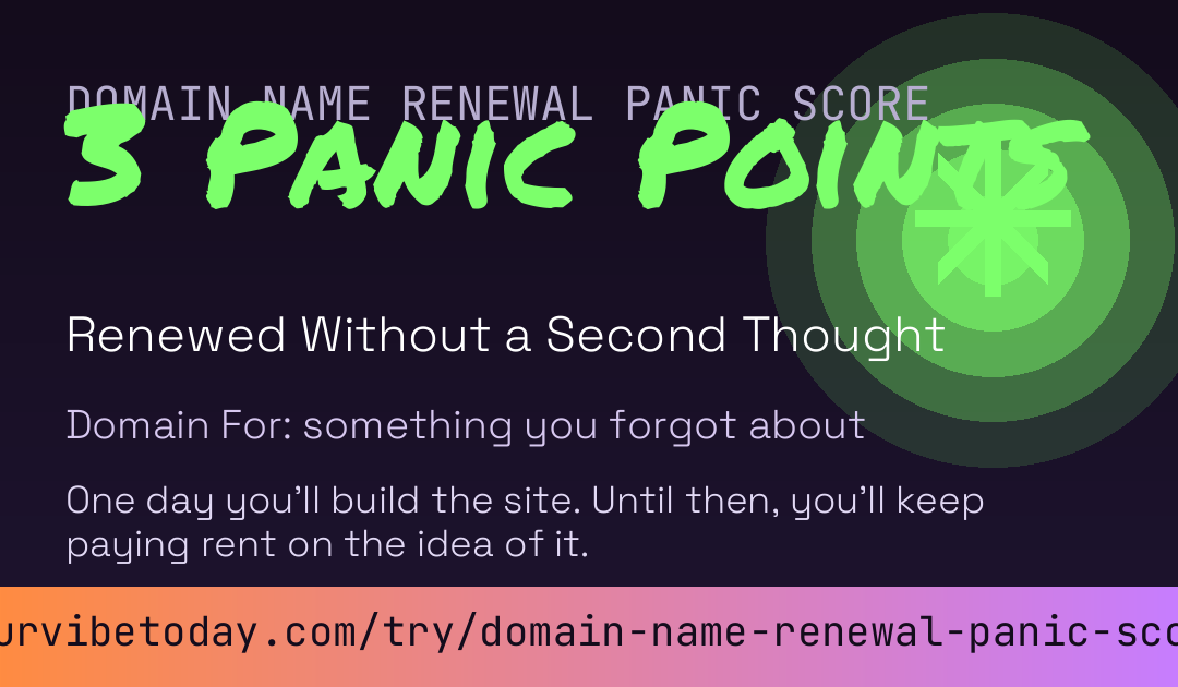 Domain Name Renewal Panic Score card preview