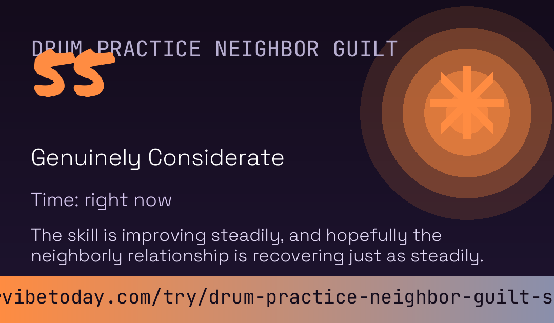 Drum Practice Neighbor Guilt Score card preview