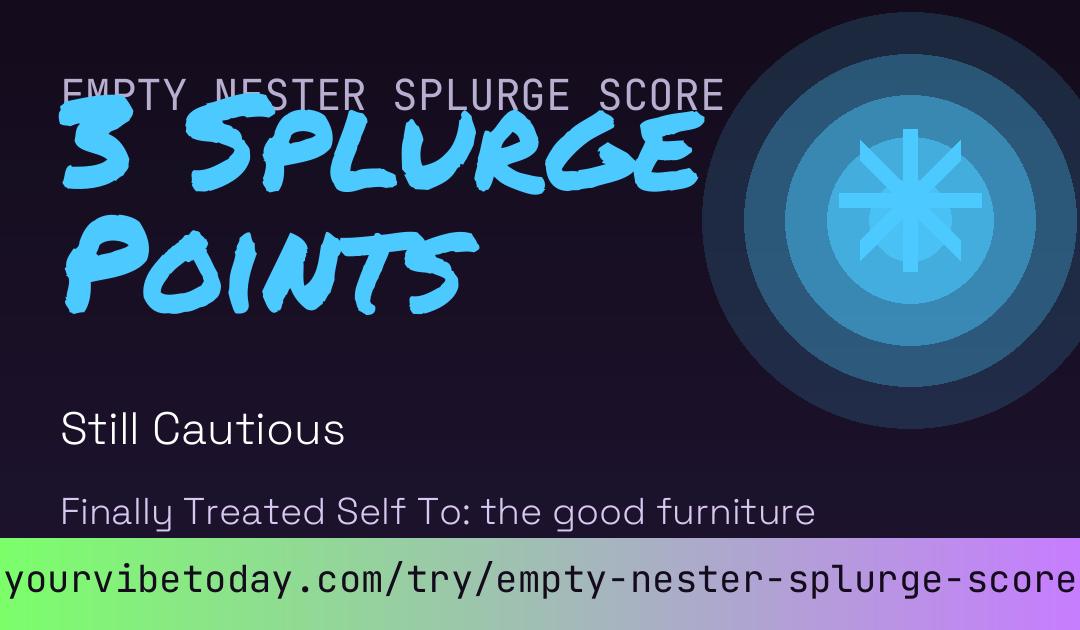Empty Nester Splurge Score card preview