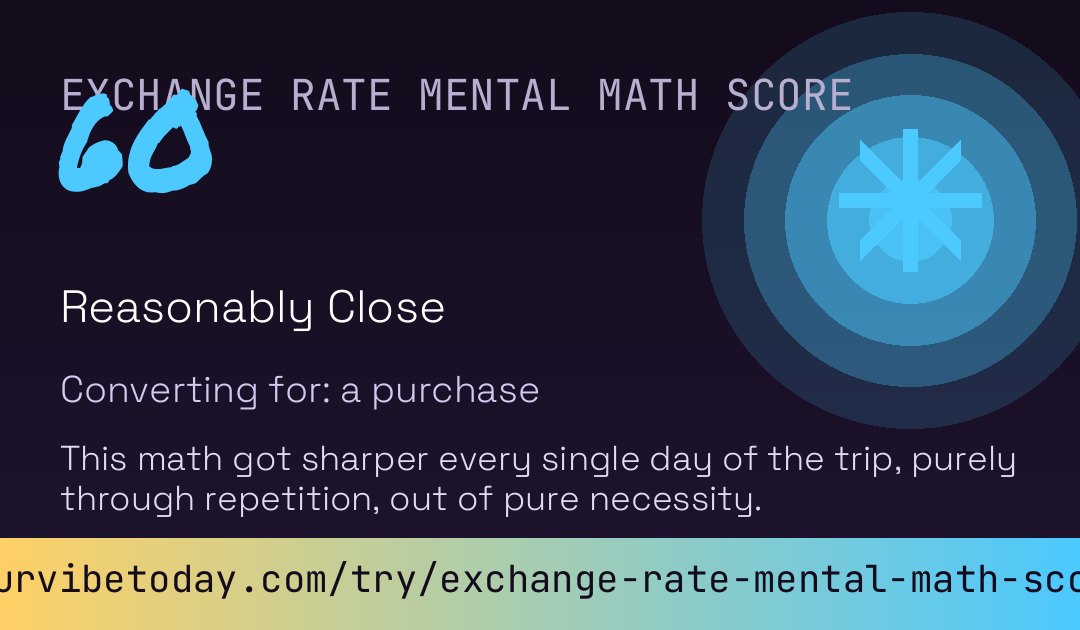 Exchange Rate Mental Math Score card preview