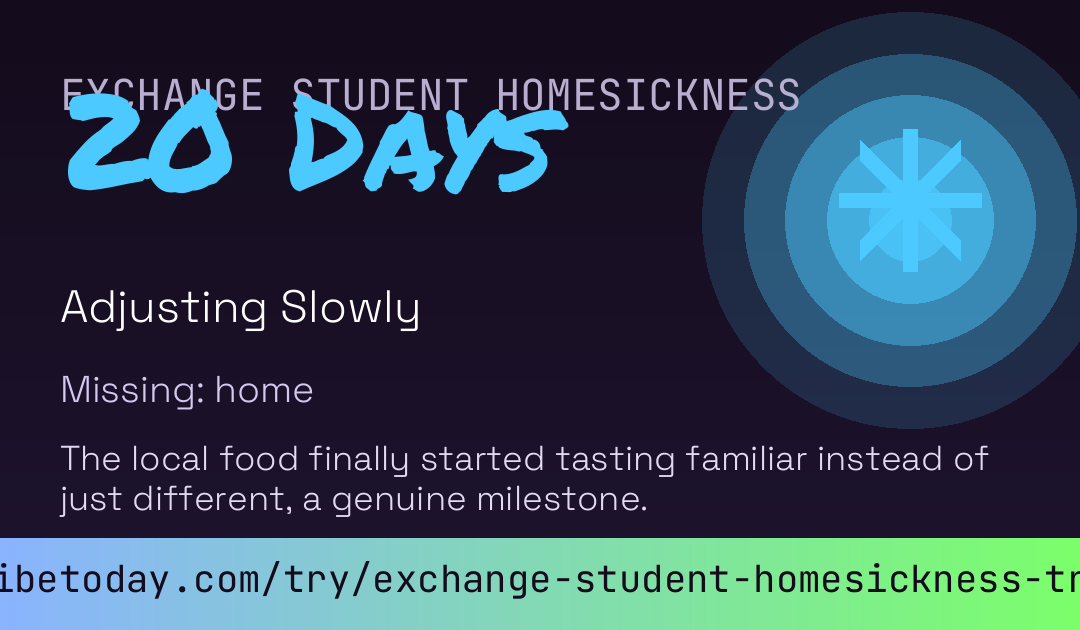 Exchange Student Homesickness Tracker card