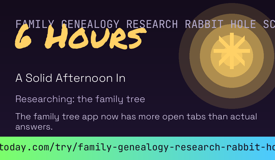 Family Genealogy Research Rabbit Hole Score card preview