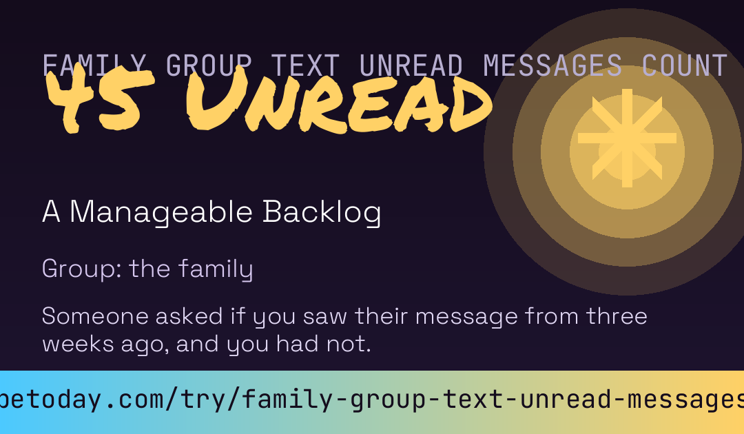Family Group Text Unread Messages Count card