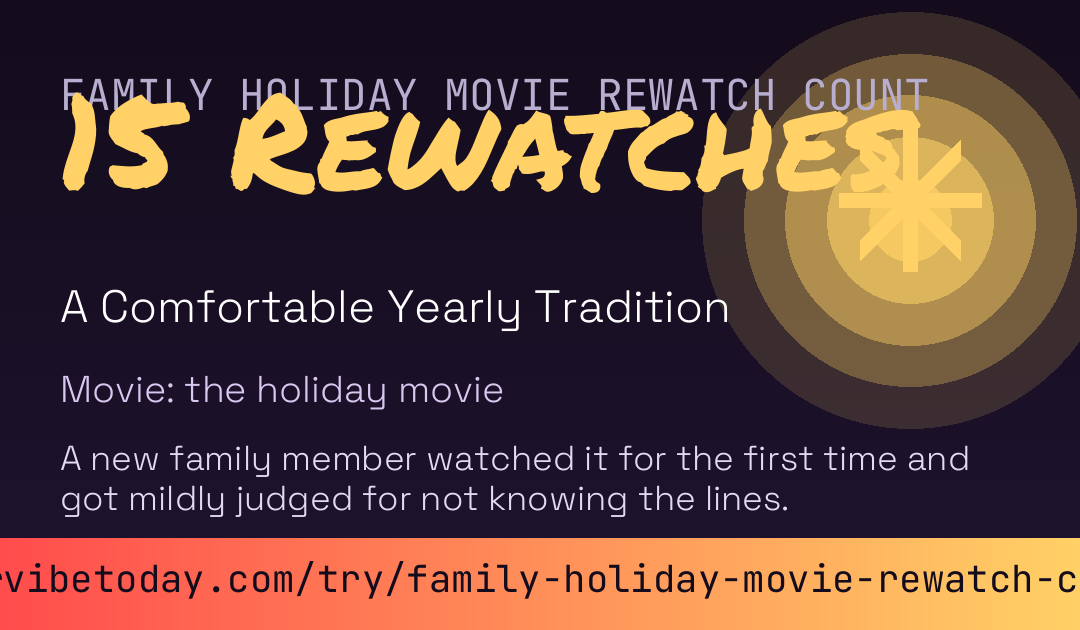 Family Holiday Movie Rewatch Count card