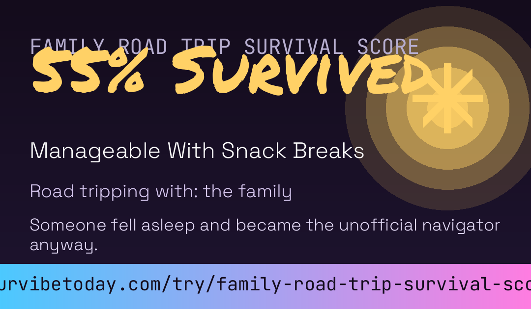 Family Road Trip Survival Score card preview