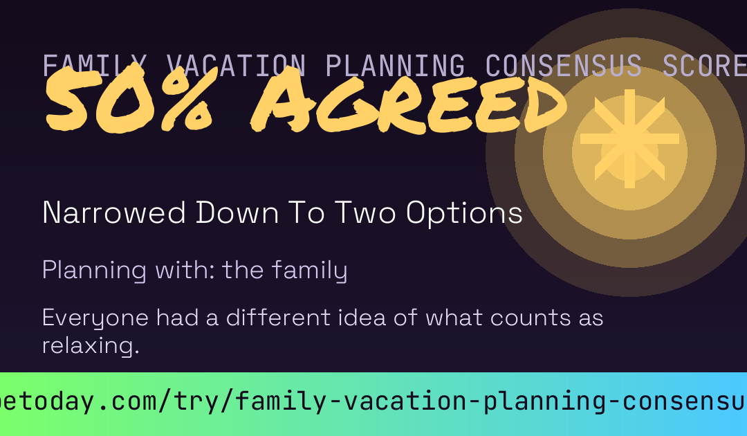 Family Vacation Planning Consensus Score card preview