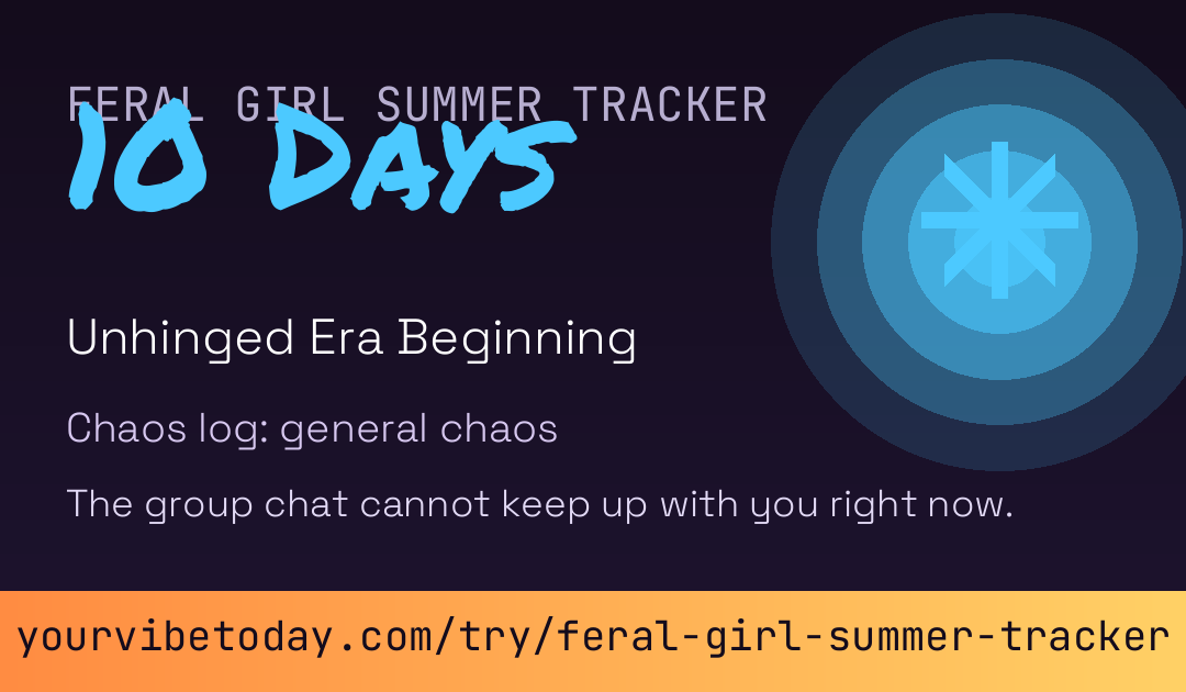 Feral Girl Summer Tracker card