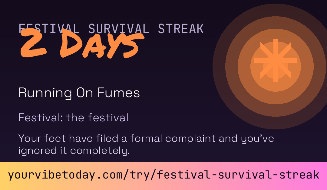Festival Survival Streak card