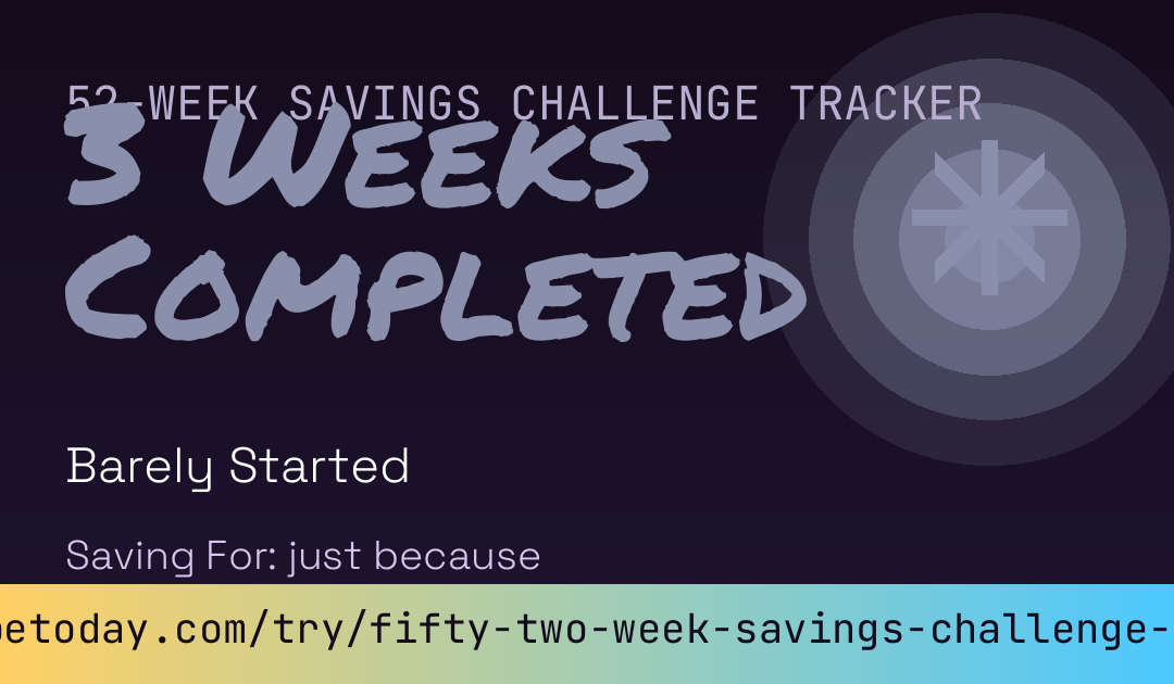 52-Week Savings Challenge Tracker card preview