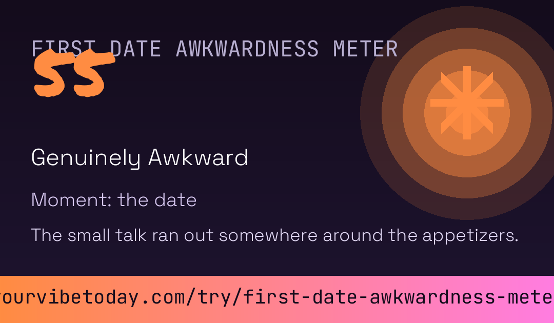 First Date Awkwardness Meter card