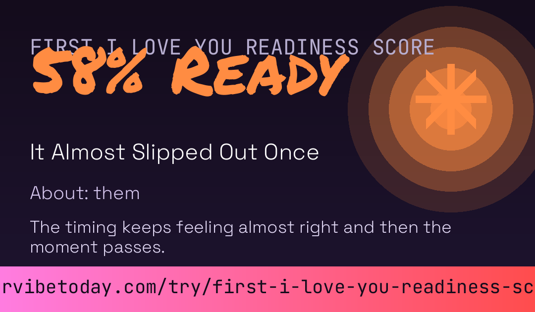 First I Love You Readiness Score card
