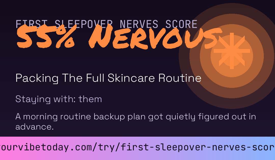 First Sleepover Nerves Score card