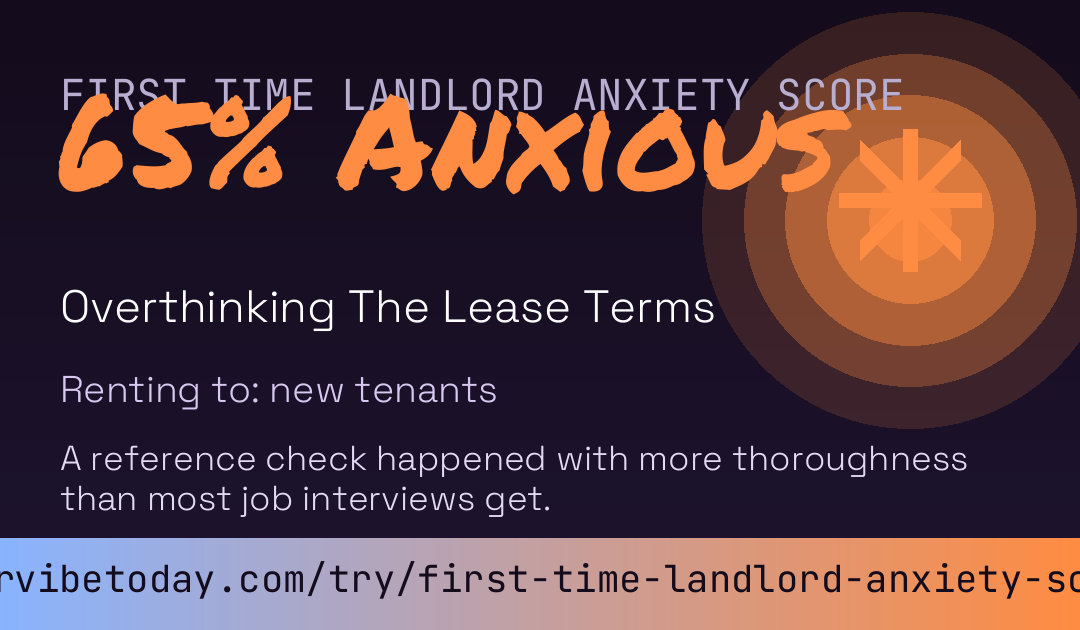 First Time Landlord Anxiety Score card