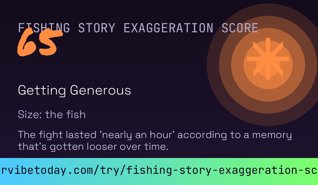 Fishing Story Exaggeration Score card
