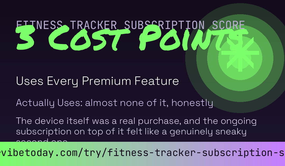 Fitness Tracker Subscription Score card
