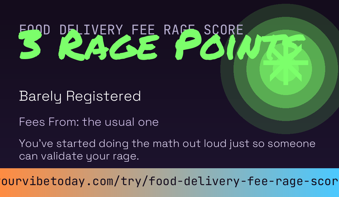 Food Delivery Fee Rage Score card preview