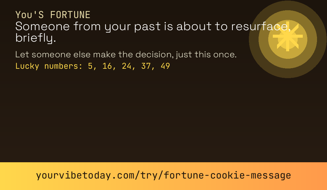 Fortune cookie message card