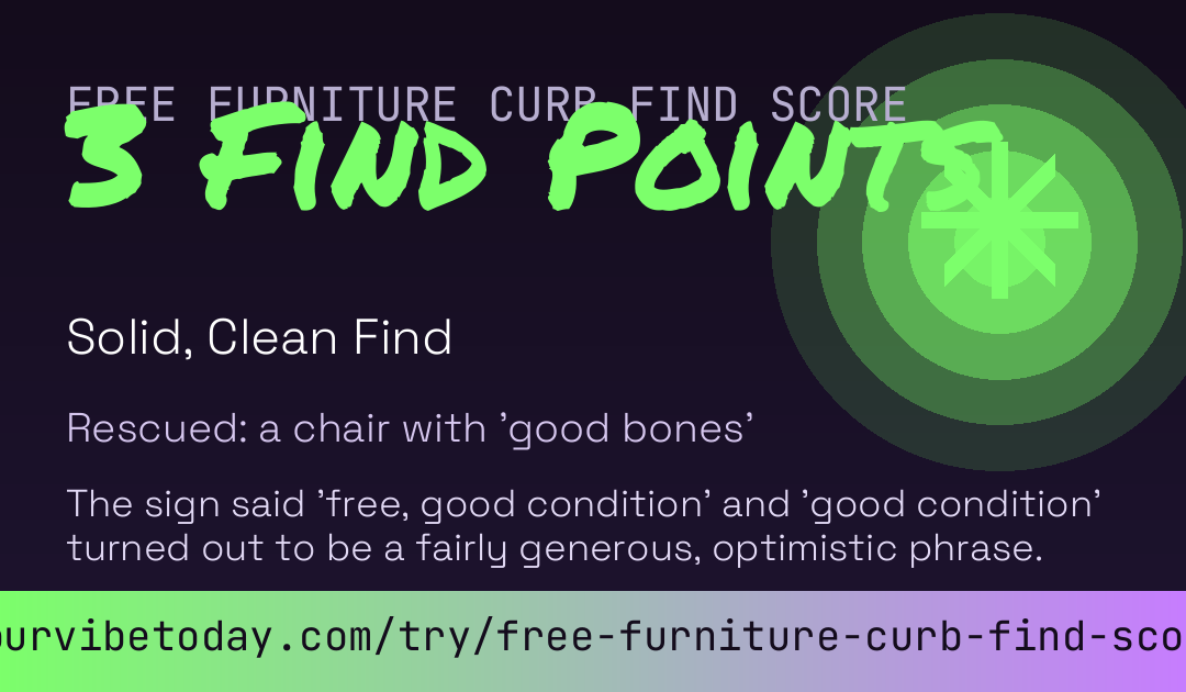 Free Furniture Curb Find Score card