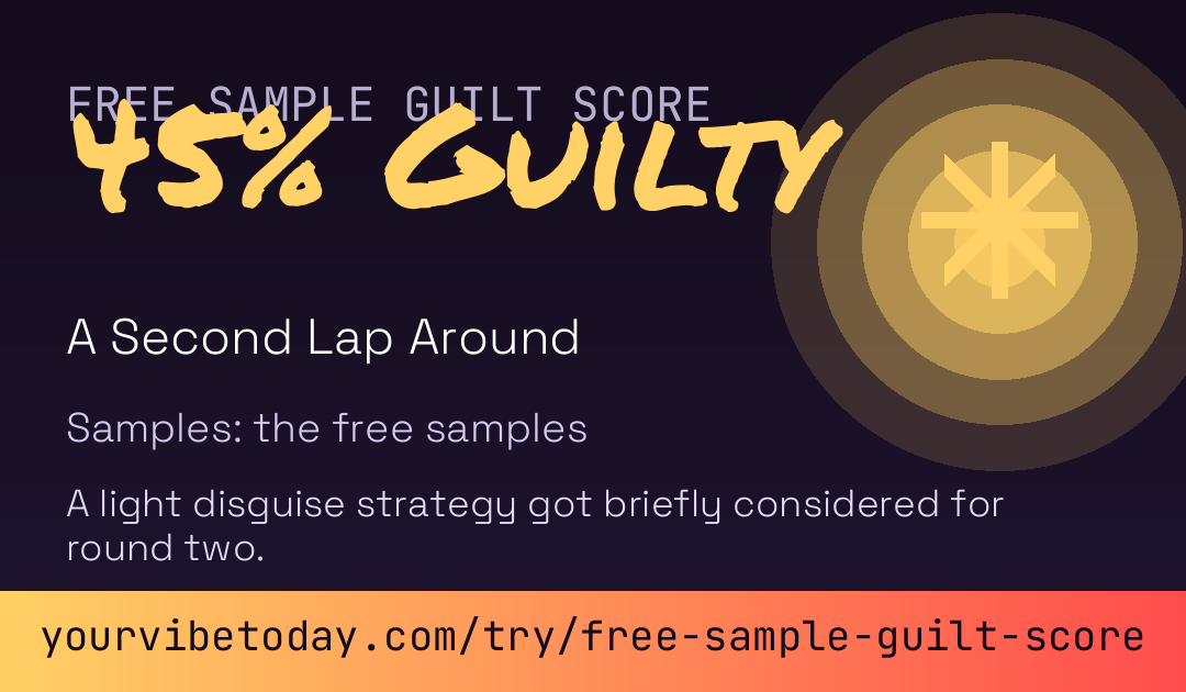 Free Sample Guilt Score card