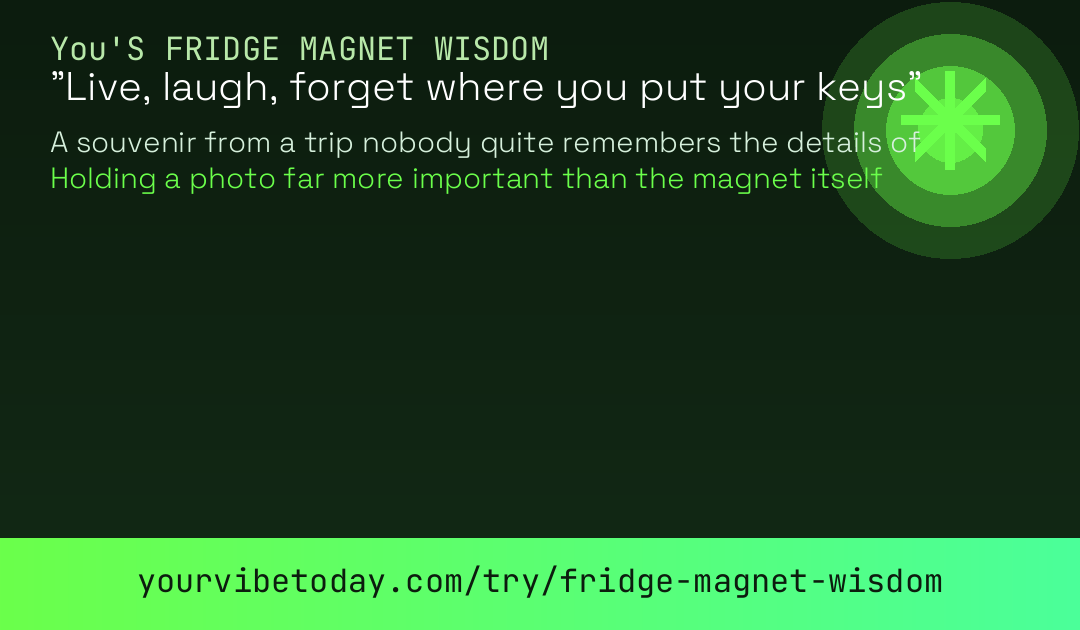 Fridge magnet wisdom card