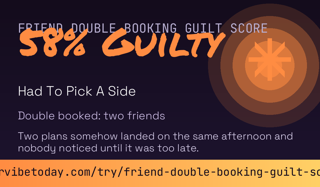 Friend Double Booking Guilt Score card preview
