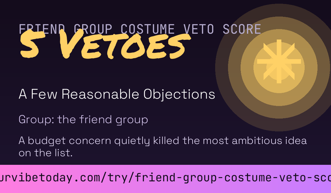 Friend Group Costume Veto Score card preview