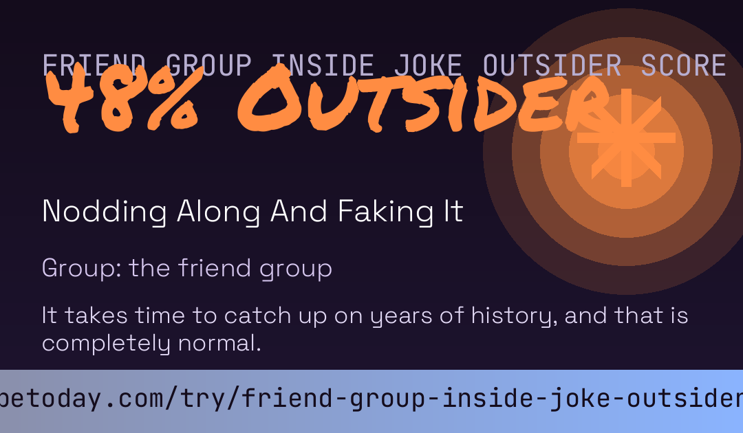 Friend Group Inside Joke Outsider Score card