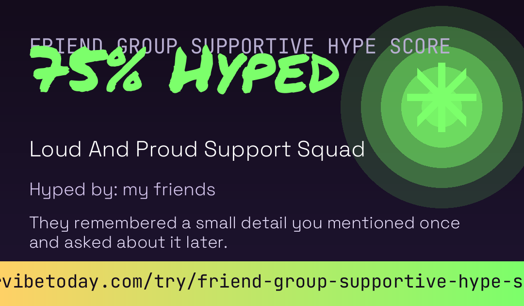 Friend Group Supportive Hype Score card preview