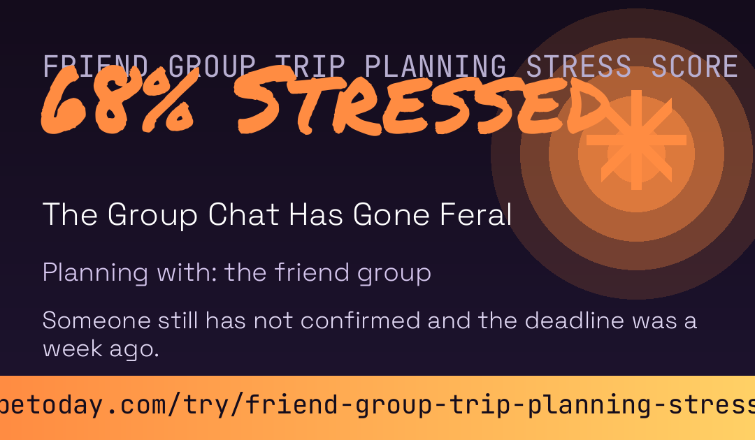Friend Group Trip Planning Stress Score card preview