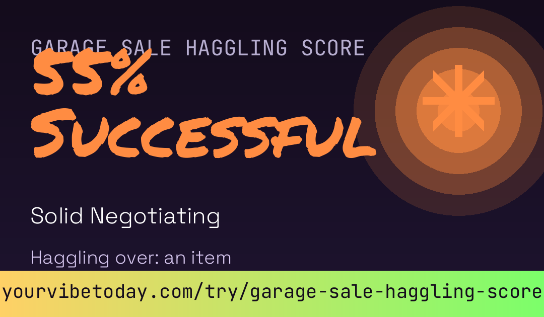 Garage Sale Haggling Score card preview