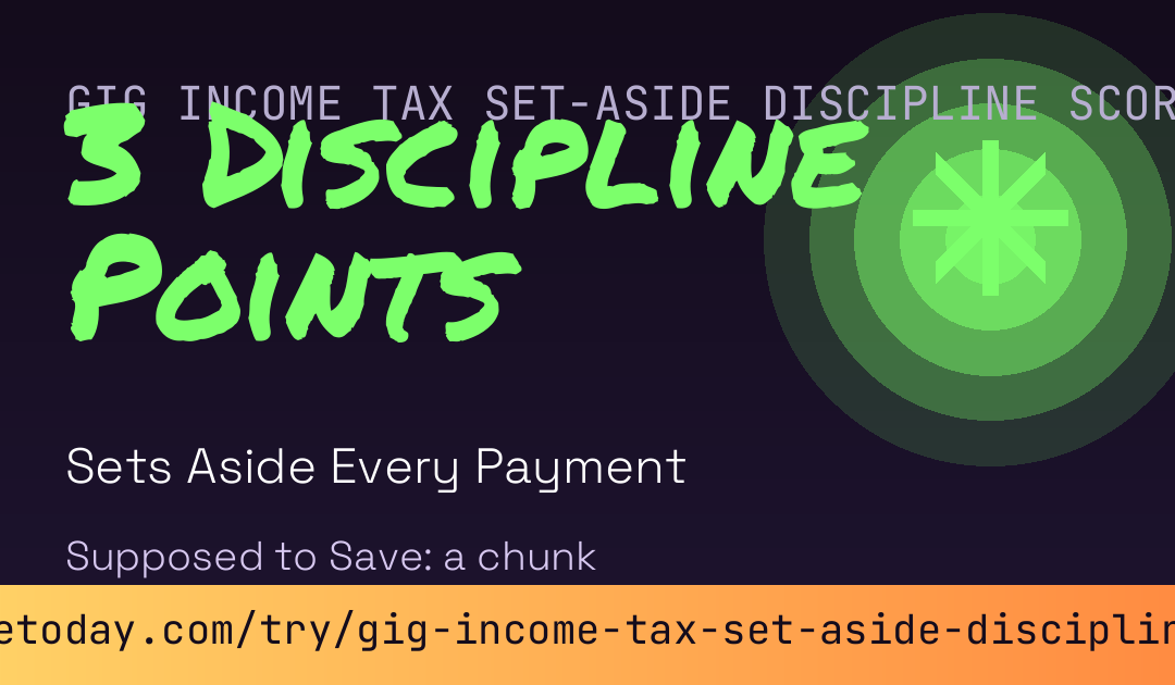 Gig Income Tax Set-Aside Discipline Score card